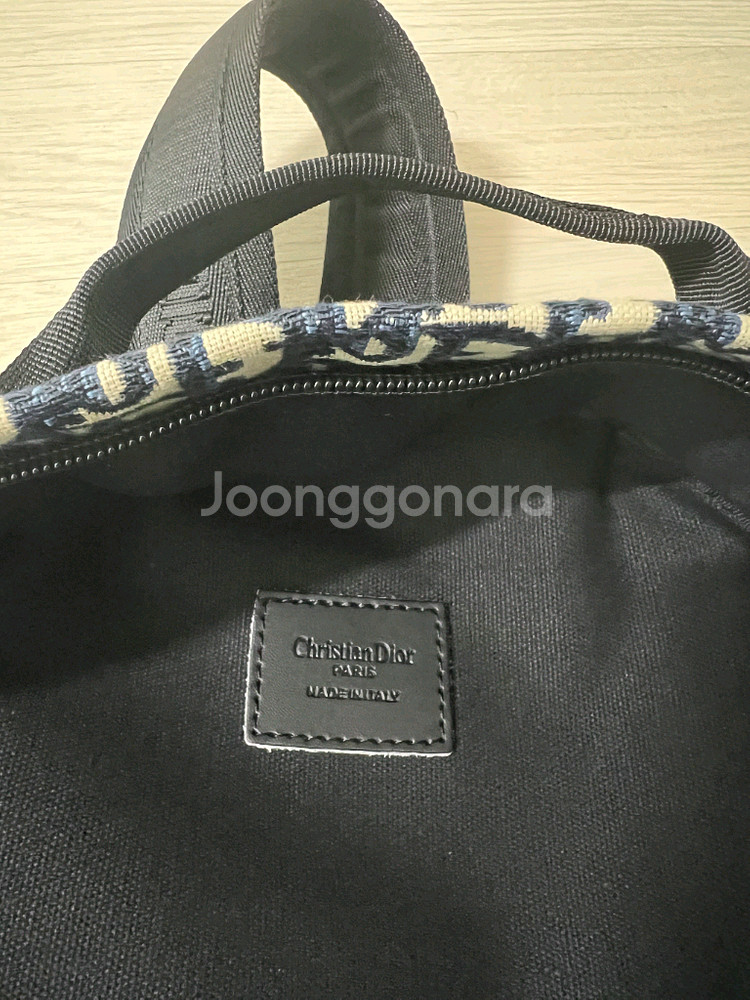 디올 오블리크 패턴 백팩<대>네이비--6