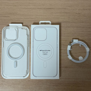 아이폰15프로맥스 정품투명케이스 + 애플 c to c 케이블 일괄판매