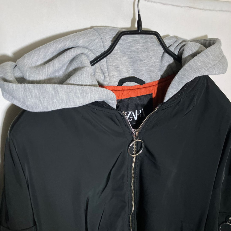 M-L)자라 오버핏 후드 MA-1자켓 항공점퍼--1