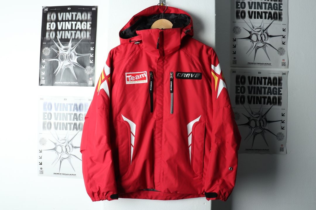 (XS-S) 카브 집업 바람막이 점퍼자켓 스키복 레드 이미지