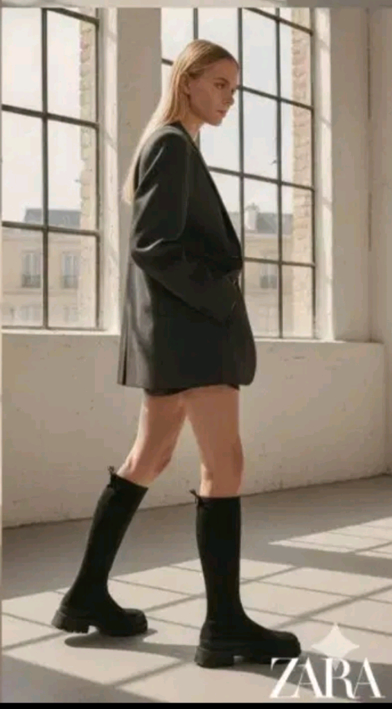 ZARA 자라 삭스 니트 롱부츠 37 (국내 품절템)--0