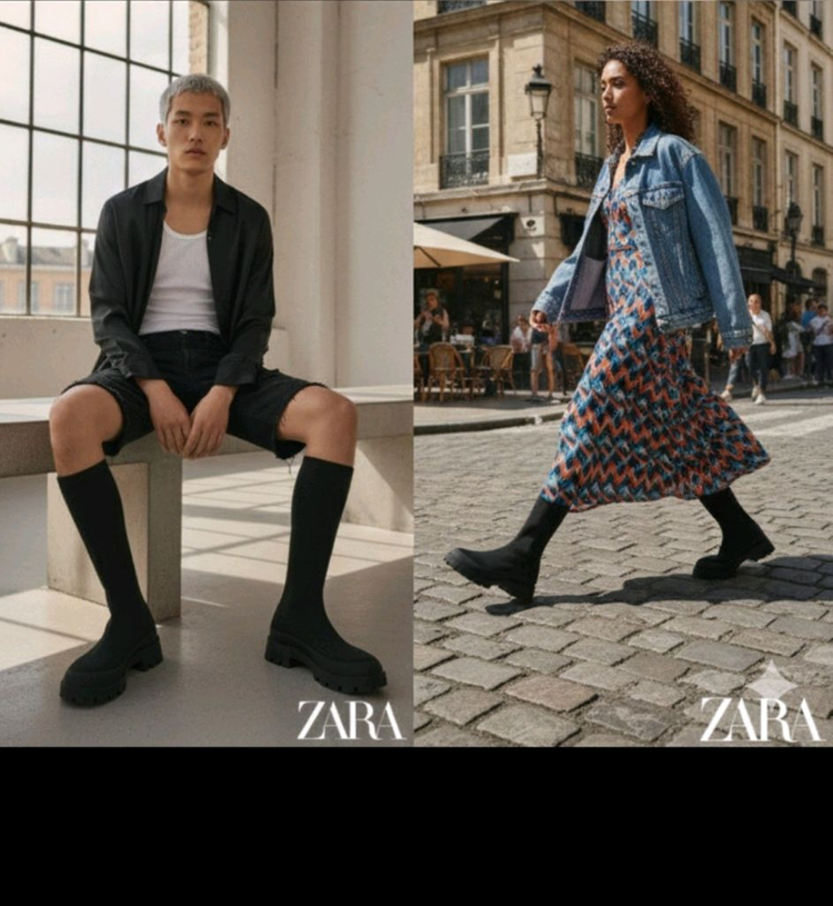 ZARA 자라 삭스 니트 롱부츠 37 (국내 품절템)--2