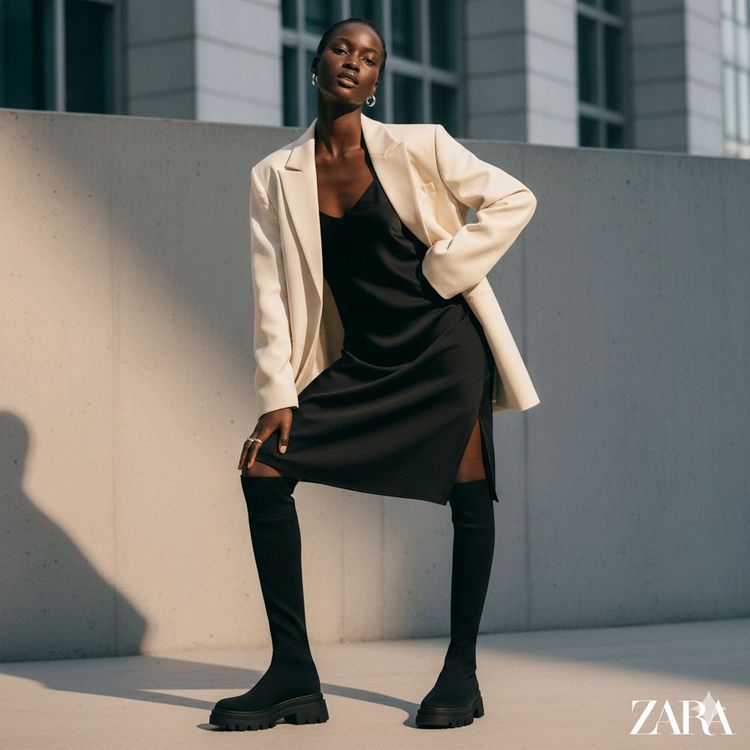 ZARA 자라 삭스 니트 롱부츠 37 (국내 품절템)--6