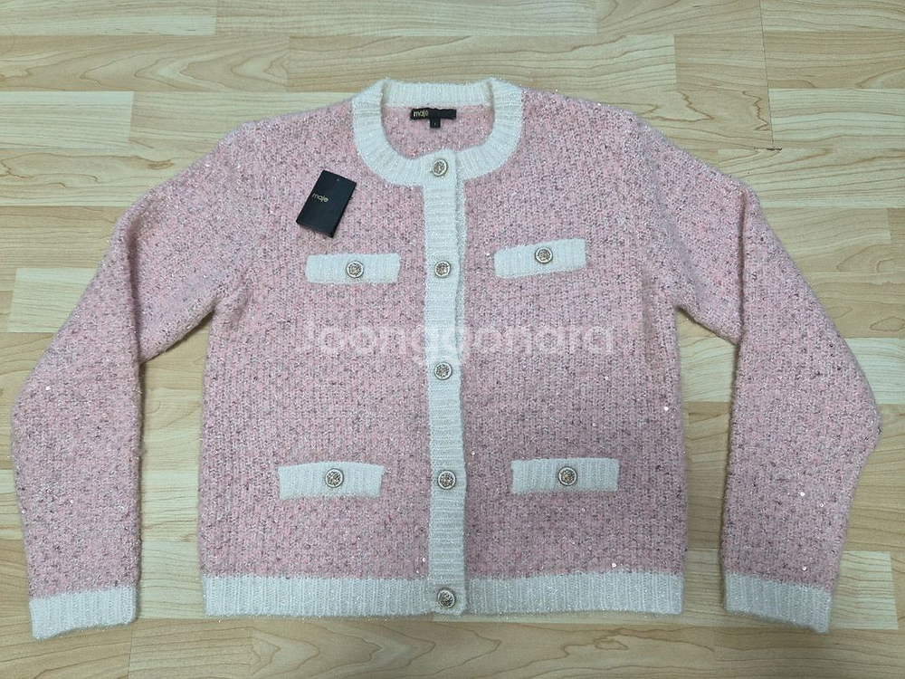 (문가영착용)마쥬Maje 시퀸 여성 가디건 니트--5