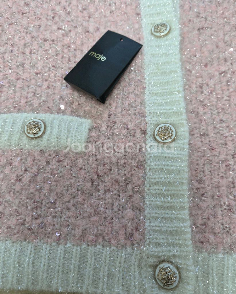 (문가영착용)마쥬Maje 시퀸 여성 가디건 니트--7