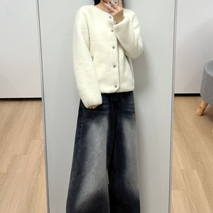 스노우피크 뽀글이 아이보리 플리스 자켓