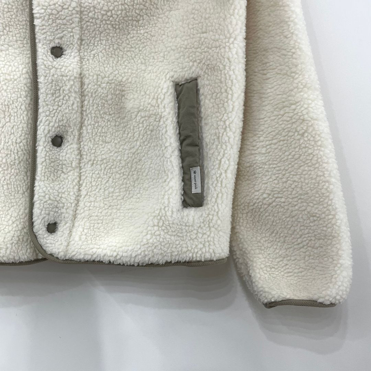 스노우피크 뽀글이 아이보리 플리스 자켓--3