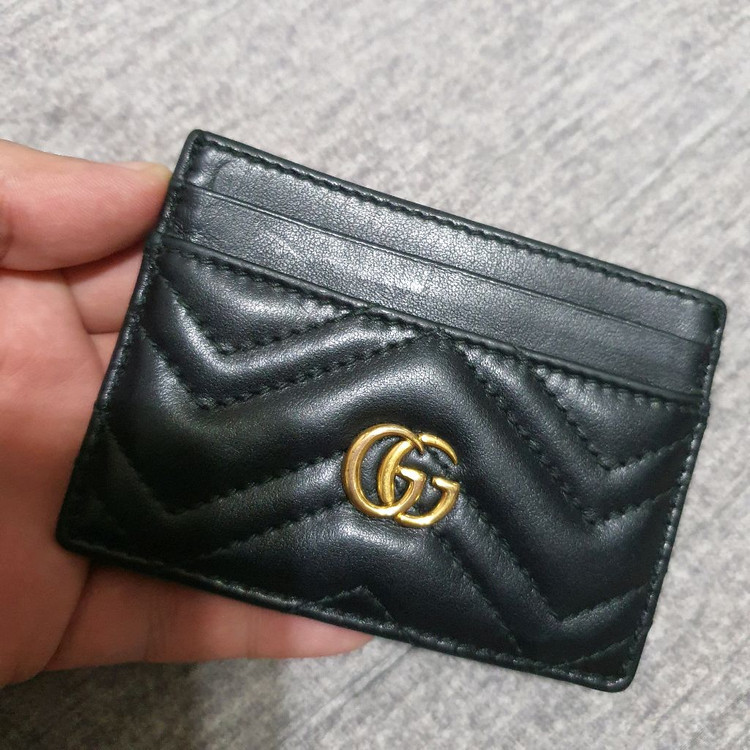 정품 구찌 GG 마몽 카드지갑 블랙 색상 이미지