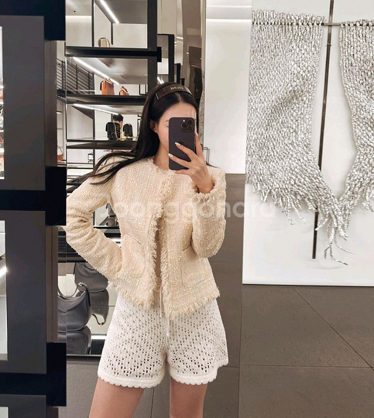 더로랑 린톤 트위드자켓(바닐라,S,새상품)--6