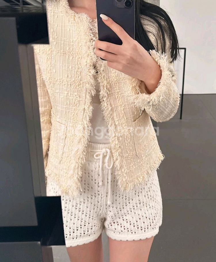 더로랑 린톤 트위드자켓(바닐라,S,새상품)--9