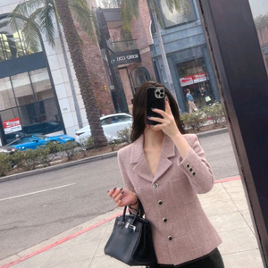 더로랑 이태리 깜포레 핑크 트위드자켓(S)