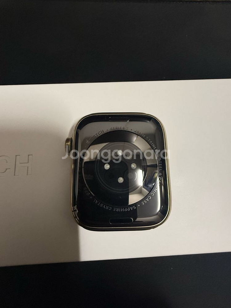 애플워치7 45mm 스테인리스 골드 셀룰러 배터리성능 100%--1