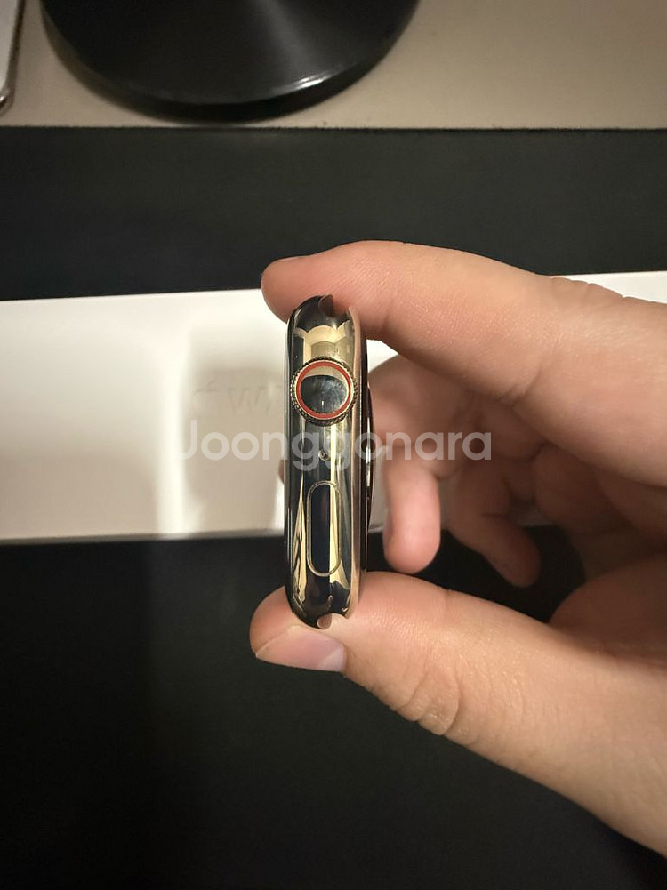 애플워치7 45mm 스테인리스 골드 셀룰러 배터리성능 100%--2