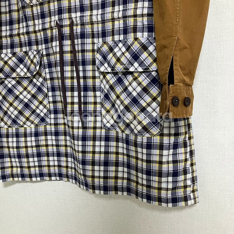 노스페이스 체크 배색 후드 아노락--3