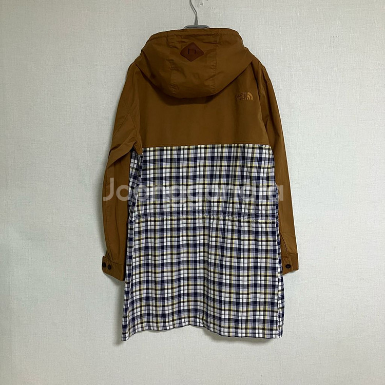 노스페이스 체크 배색 후드 아노락--4