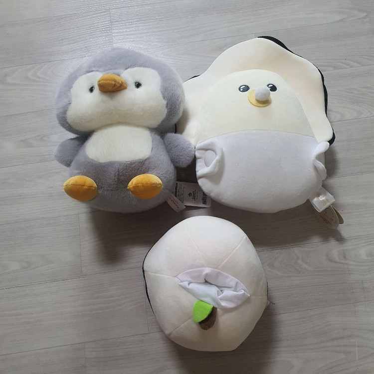 중형 인형 부드러운 아가 펭귄 아기 생굴 츠부라나히토미노 나마가키 포켓볼 사과 핸드폰 거치 봉제 누이구루미--1