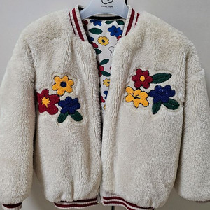 리미떼두두 아트플라워 리버시블 퍼 점퍼 M