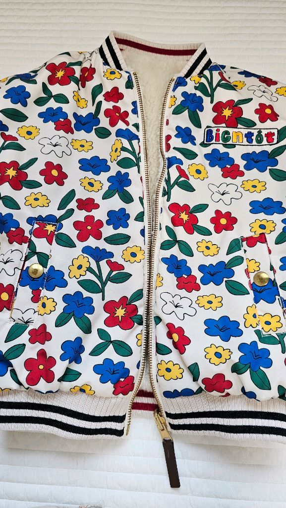 리미떼두두 아트플라워 리버시블 퍼 점퍼 M--3