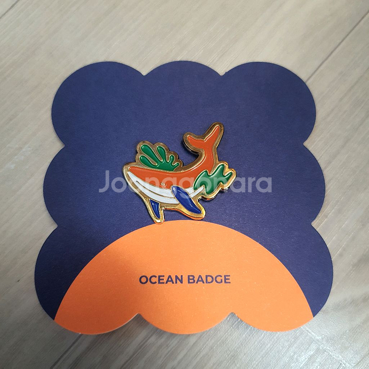 플리츠마마 헤엄치는 고래 핀 오션 뱃지 바다 배찌 브로치 지구 환경 리싸이클--0
