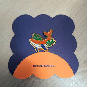 플리츠마마 헤엄치는 고래 핀 오션 뱃지 바다 배찌 브로치 지구 환경 리싸이클