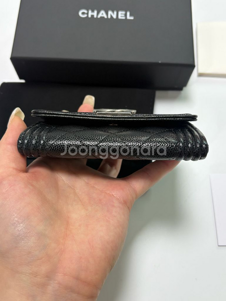 샤넬 보이 플랩 블랙 은장--3