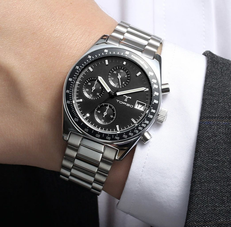 남자 메탈 남성 야광 선물 스톱워치 손목 시계 이미지