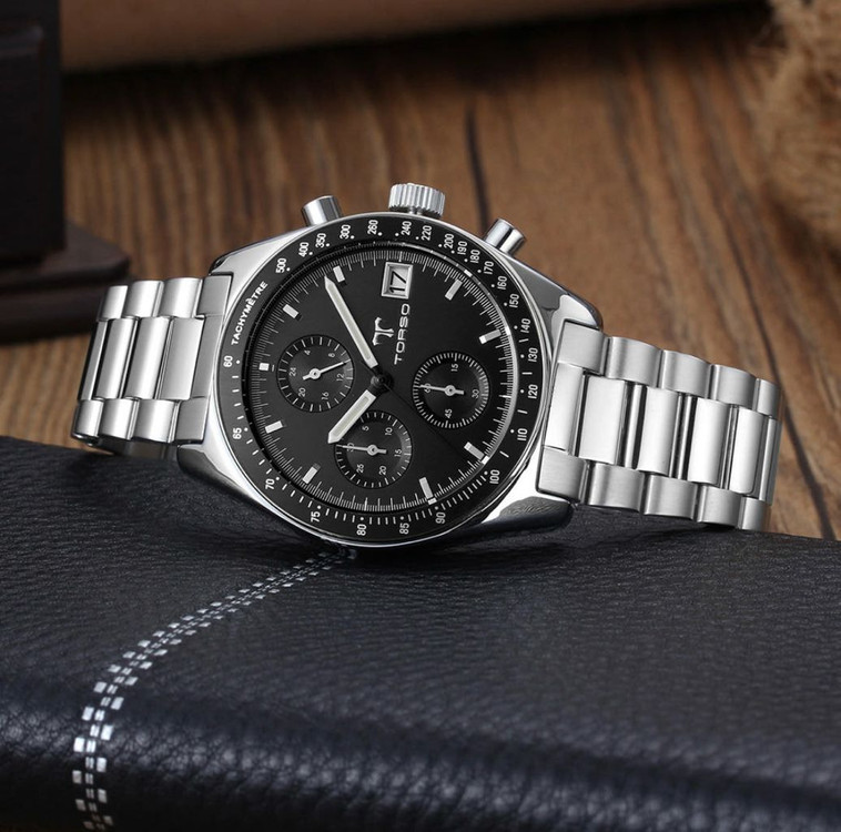 남자 메탈 남성 야광 선물 스톱워치 손목 시계 이미지