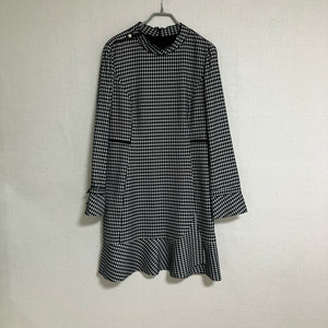 지고트 체크 미디 원피스 프릴 포인트