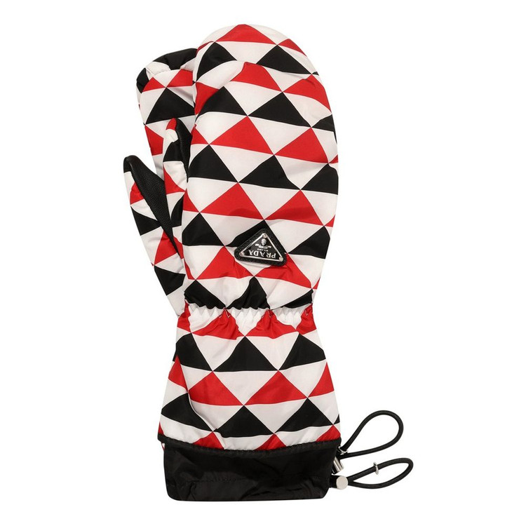 새상품 프라다 패딩 장갑 트라이앵글 로고 패턴--0