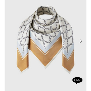 오르orr 실크 모노그램 스카프 L