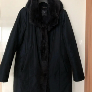 리얼 왕 밍크 머스크렛 & 토끼털 패딩 코트 점퍼 자켓