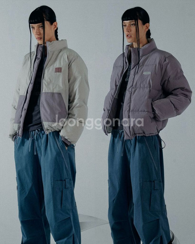 스컬프터 리버시블 다운 푸퍼 패딩 모브/실버 M사이즈--1