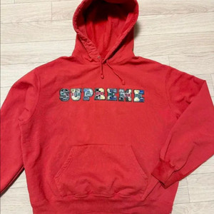 슈프림 컬리지에이트 패치워크 후드 S 레드23fw