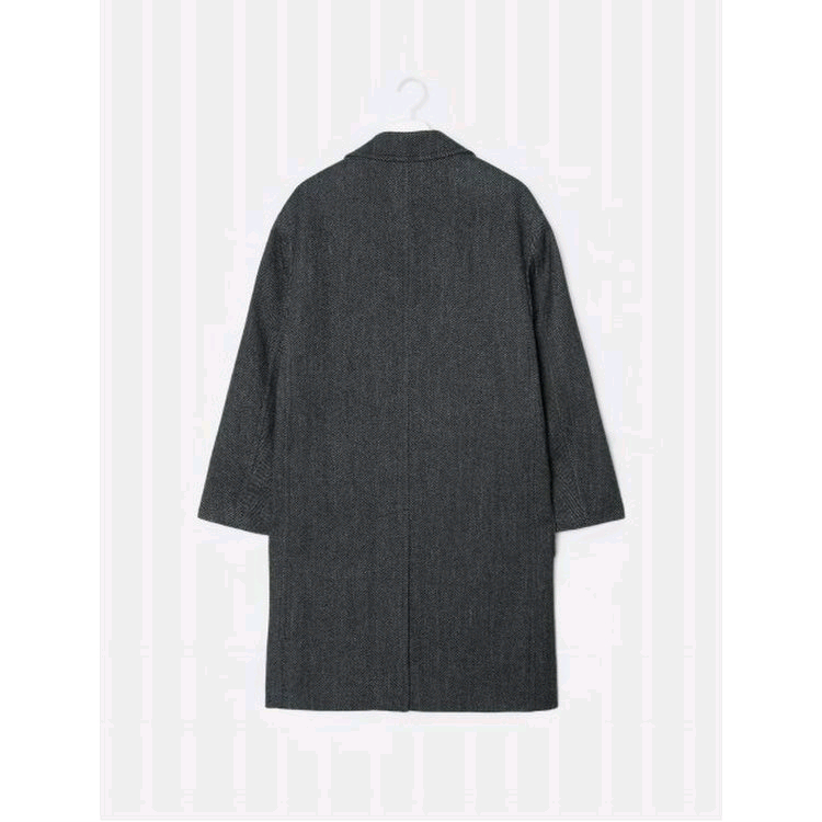 빈폴 그레이 울 블렌드 헤링본 코트 팝니다--5