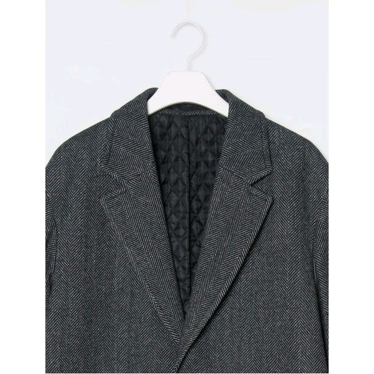 빈폴 그레이 울 블렌드 헤링본 코트 팝니다--6