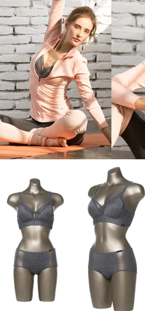 단스킨 그레이 노와이어 브래지어 75C 보정팬티90S 이미지