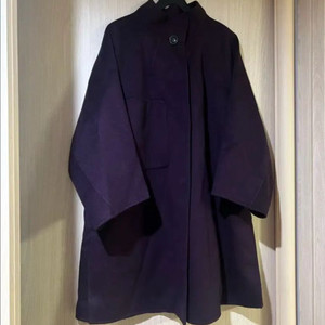 한섬 마인 MINE 캐시미어40% 에이라인 볼륨 소매 울 코트 하프코트 반코트