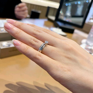 (새상품)아크레도 플래티넘950 천연다이아 3부, 플래티넘950 천연다이아 17개 셋팅 가드링