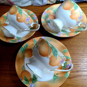 행남사 빈티지 감커피잔 리잔 2조세트