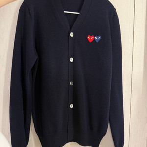 꼼데가르송 더블와펜 가디건 네이비 s사이즈