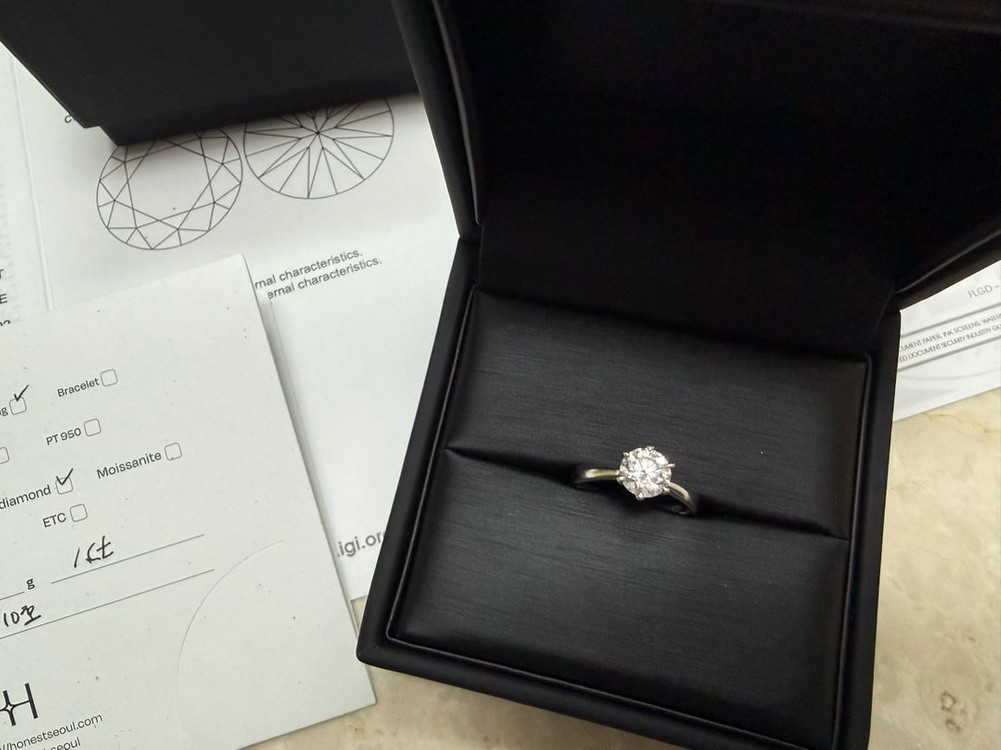 어니스트서울 랩다이아 1캐럿 반지 10호 14k--1