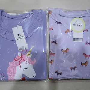 첨이첨이 여아편면내의&실내복 65호 총2벌 새상품 택포