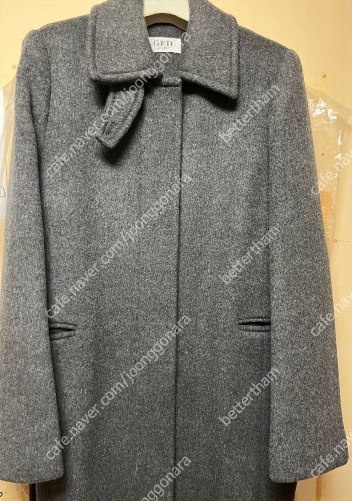 게드 히든 버튼 캐시미어 코트 새상품--2