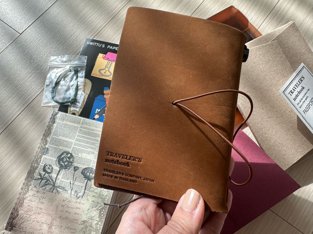트래블러스 커버 패스포트사이즈 카멜 케이스일괄--3