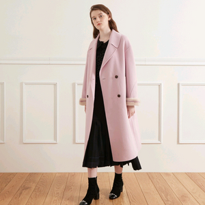 새상품 한섬 오즈세컨 밍크퍼 캐시미어 핸드메이드 코트