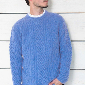 유나이티드애로우즈 해밀턴 램스울 피셔맨 아란 크루넥 스웨터L 100 케이블니트 셔틀랜더 할리오브스코틀랜드 아란니