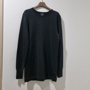 띠어리 블랙 헤링본 패턴 니트