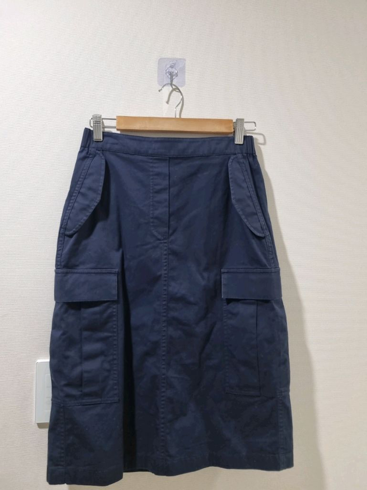 띠어리 네이비 밴딩 카고 스커트 국내정품--1