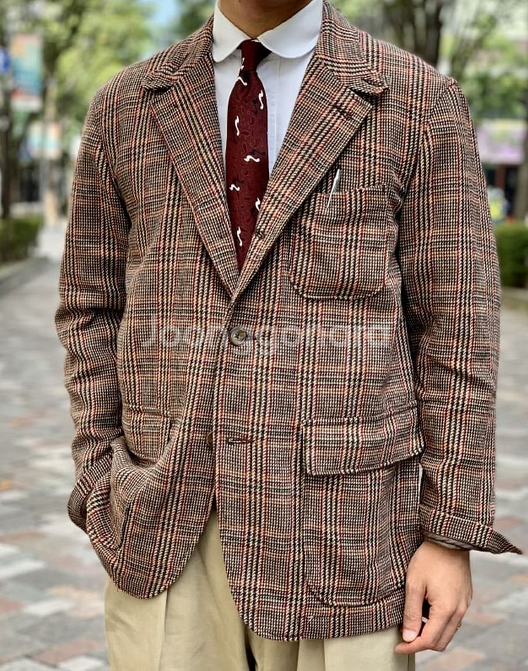 엔지니어드가먼츠 울블렌드 글렌플레드체크 라이크트위드 로이터자켓L 105 베드포드 엔가 블레이저 네펜데스 스포츠코트--2