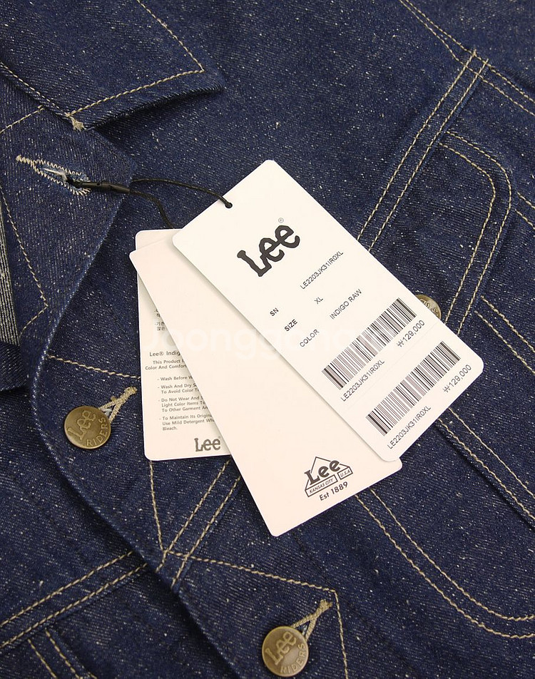 Lee 리 50's 101J복각 인디고 로우네프 데님 트러커지쟌 XL 105 청자켓 데님자켓 50년대 빈티지 복각--9